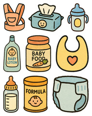 set of baby objects