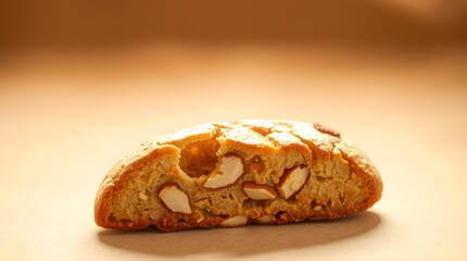 A Deliciously Detailed Close-up of an Almond Biscotti