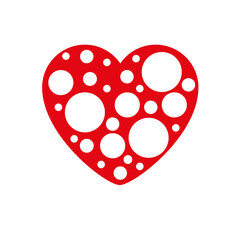 Red Heart with Circles Design