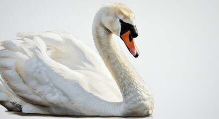 Obraz premium Majestic white swan profile portrait