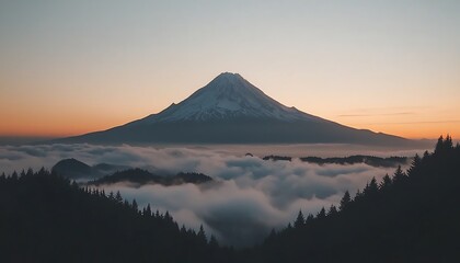 Naklejka premium Mountain Sunrise Cloudscape (1)