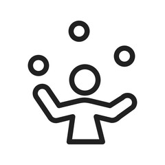 Ball Juggling icon vector image. Suitable for mobile apps, web apps and print media.