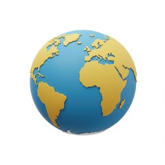 Fototapeta premium World globe earth continent map geography travel isolated on white background