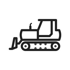 Bulldozer icon vector image. Suitable for mobile apps, web apps and print media.