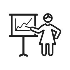 Business Presentation icon vector image. Suitable for mobile apps, web apps and print media.