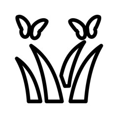 Butterflies over Plants icon vector image. Suitable for mobile apps, web apps and print media.