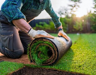 Lawn Sod Installation Preparation &ndash; Contractor Prepares Garden Area