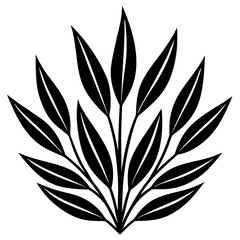 Black Leaves Branch Vector Design