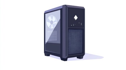 Fototapeta premium Modern computer case, side view