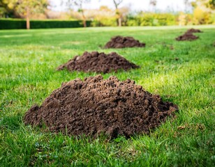 Fresh Molehills in Garden Lawn &ndash; Fighting Moles and Turf Damage