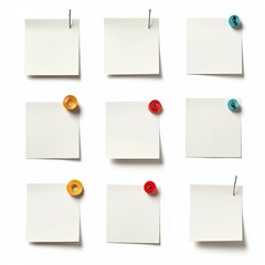 Nine blank sticky notes on white background. (1)