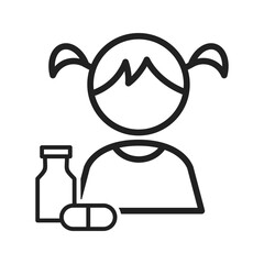 Eating Medicine icon vector image. Suitable for mobile apps, web apps and print media.