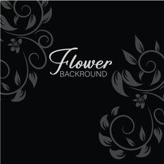 Elegant Black and Gray Floral Background Design for Invitations
