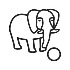 Elephant Performing icon vector image. Suitable for mobile apps, web apps and print media.