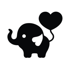 Obraz premium Elephant silhouette vector illustration icon