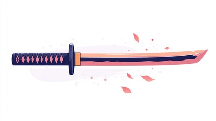 Elegant, stylized katana