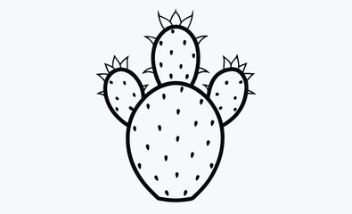 Prickly pear cactus silhouette, Prickly pear cactus silhouette icon vector illustration design on white background. 