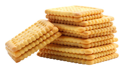 Stack of Butter Biscuits on White