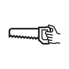Holding Saw icon vector image. Suitable for mobile apps, web apps and print media.