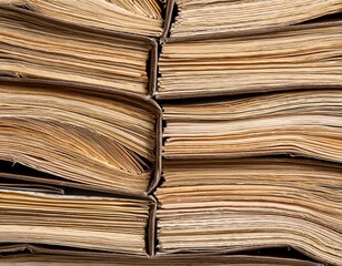 Pile of Folders on Desk – Office Files and Document Storage