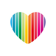 Rainbow Stripes Heart Design