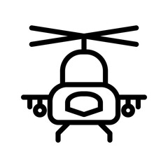 Military Helicopter icon vector image. Suitable for mobile apps, web apps and print media.