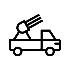 Missile Truck icon vector image. Suitable for mobile apps, web apps and print media.