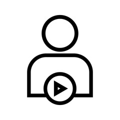 Play Video Lecture icon vector image. Suitable for mobile apps, web apps and print media.