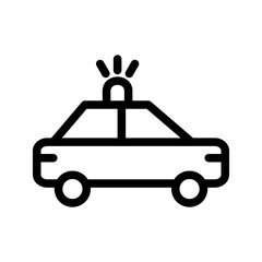 Police Car icon vector image. Suitable for mobile apps, web apps and print media.