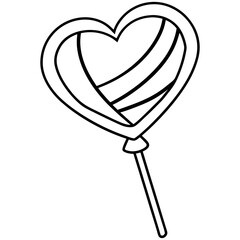 Simple Line Art Heart Candy
