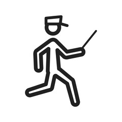 Running Cop icon vector image. Suitable for mobile apps, web apps and print media.