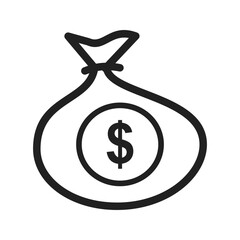 Sack of Money icon vector image. Suitable for mobile apps, web apps and print media.