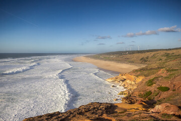 Beach in Nazare, Portugal.