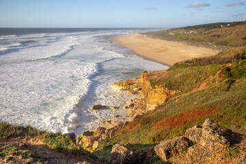 Beach in Nazare, Portugal.