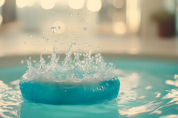 Aqua Splash: Teal Disc in Tranquil Water