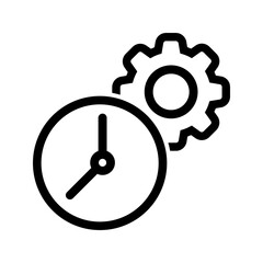 Time Settings icon vector image. Suitable for mobile apps, web apps and print media.