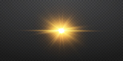 Fototapeta premium Light effect of flare and lenses, flash of light and explosion.