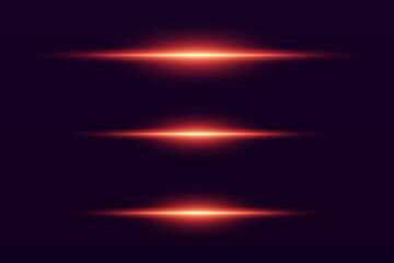 Set of red rays of light. Futuristic effects dynamic line effects.