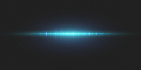Blue horizontal highlight. Laser beam of light.