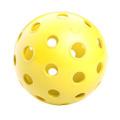 Single Yellow Pickleball Isolated