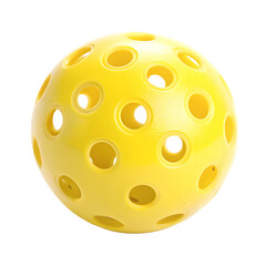Single Yellow Pickleball Isolated