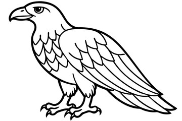 Fototapeta premium Eagle Full body line art vector illustration and white background