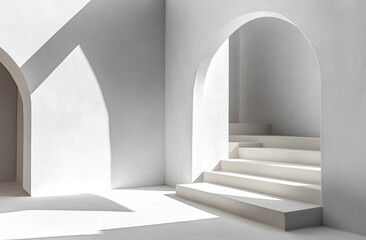 Obraz premium Minimalist archway, sunlit interior