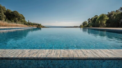 swimming pool in the summer