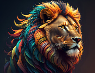 Fototapeta premium bunter Löwe