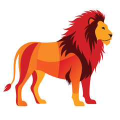 The angry lion color victor illustrator file.eps