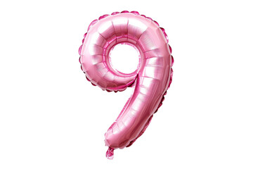Shiny number 9 balloon cutout great for party invitations milestone events and printable graphic projects