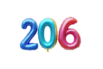 Bold number 206 balloon image on white background perfect for celebration flyers and festive themed visuals