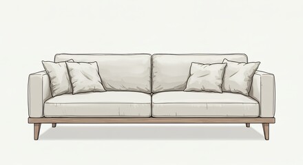 Fototapeta premium Modern beige sofa with light grey accents