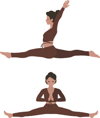 Set of yoga poses vector clipart